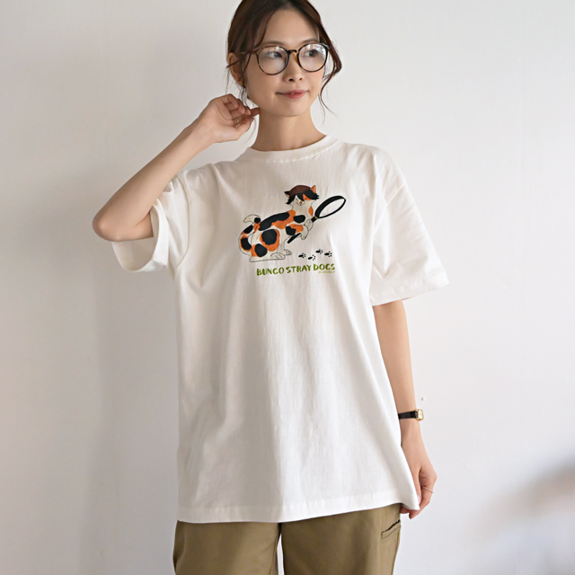 青井わにコラボ　ビッグTシャツ（江戸川乱歩）：着用イメージ1